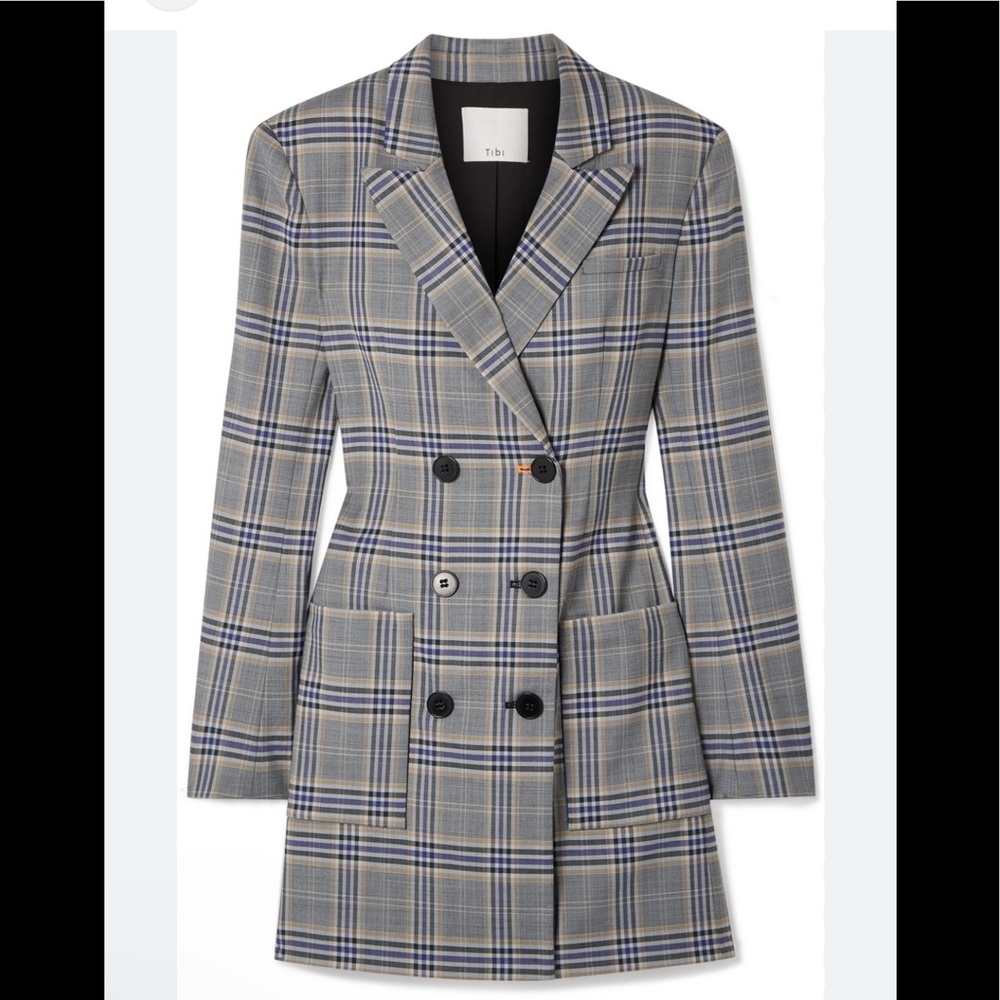 Tibi Lucas Double-Breasted Blazer Dress